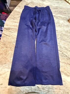 Under Armour ColdGear Medium Navy Fleece Lined Wide Leg Sweatpants Drawstring